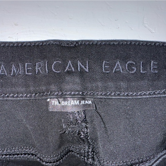 American Eagle Distressed Black High Rise Jeggings Size 14 - Picture 4 of 7